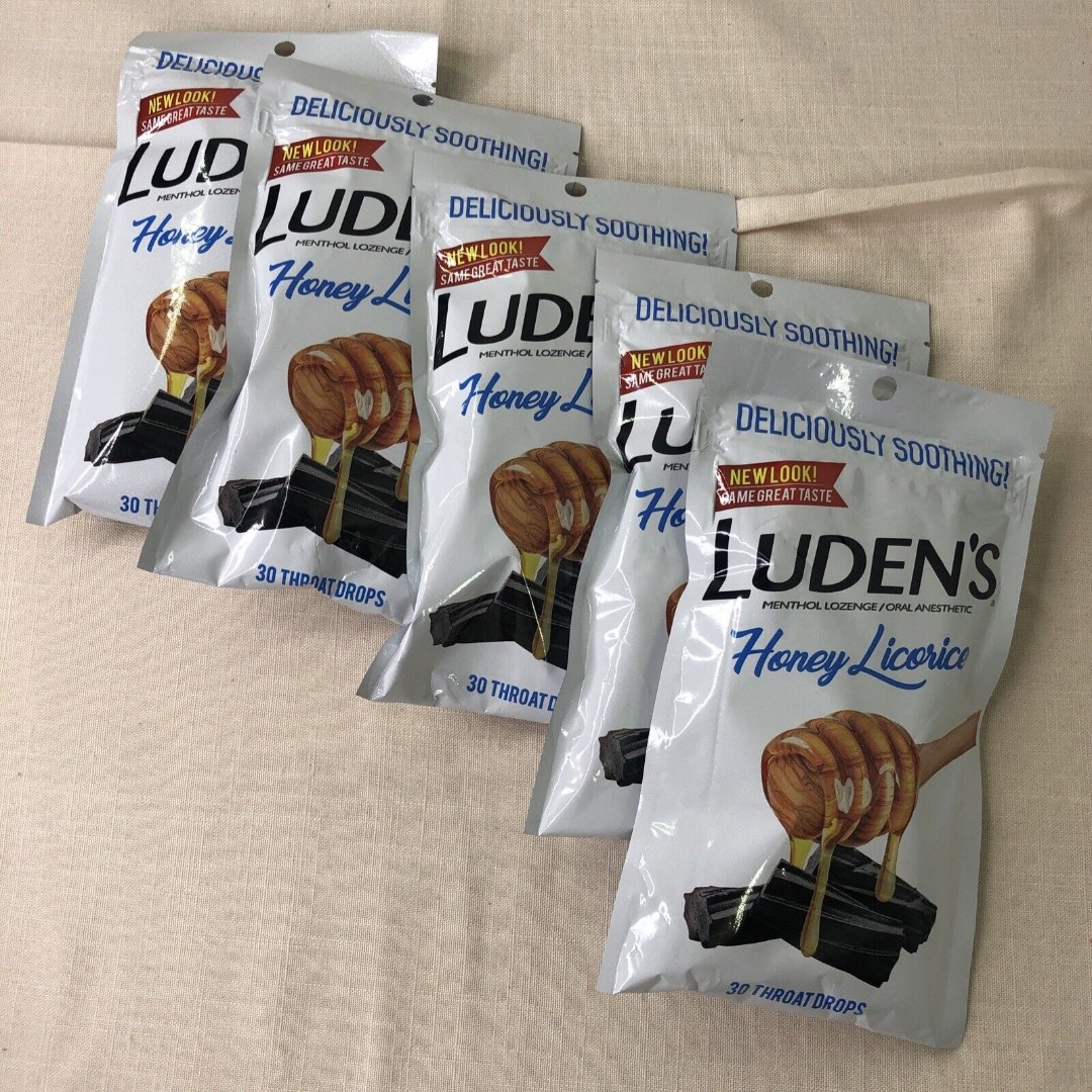 (5) Ludens Honey Licorice Throat Drops 30 Count Exp 02/25 Menthol