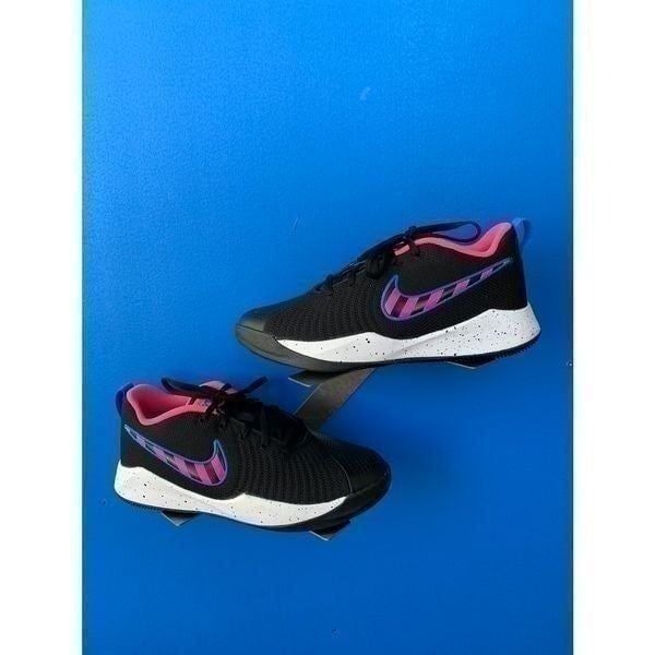 Nike Team Hustle Quick Basketball Shoes [CQ9438-001] Black/Pink/Blue size 5.5
