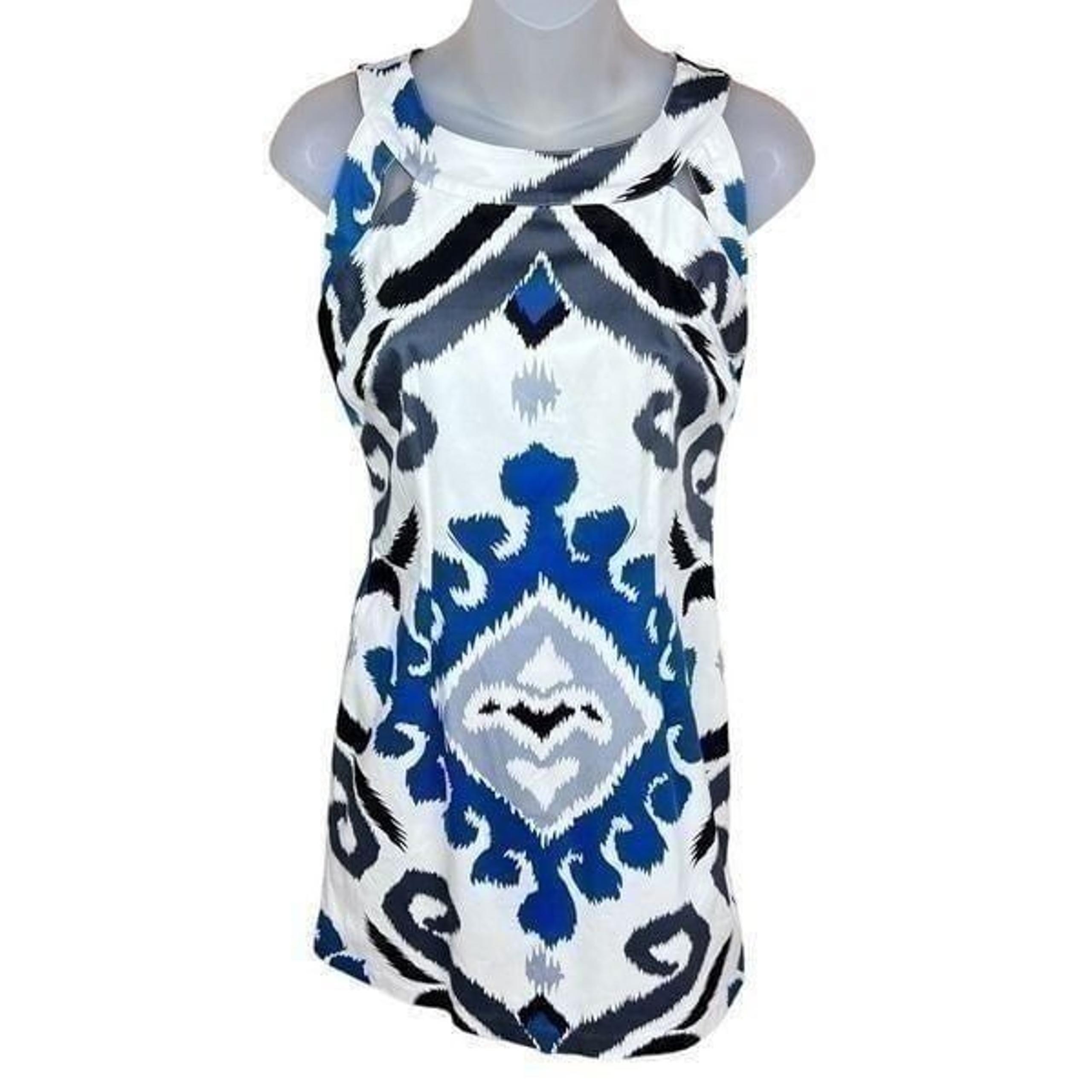 Alyn Paige Dress Sheath Halter White Blue Grey Black Cutout Zip Back Junior 3/4