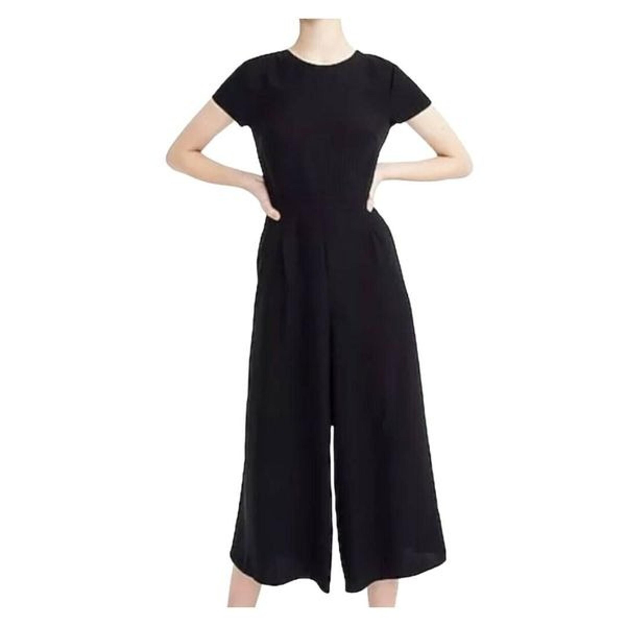 J. Crew Drapey Wrap-Back Wide Leg Cropped Business Romper Jumpsuit Women's Size