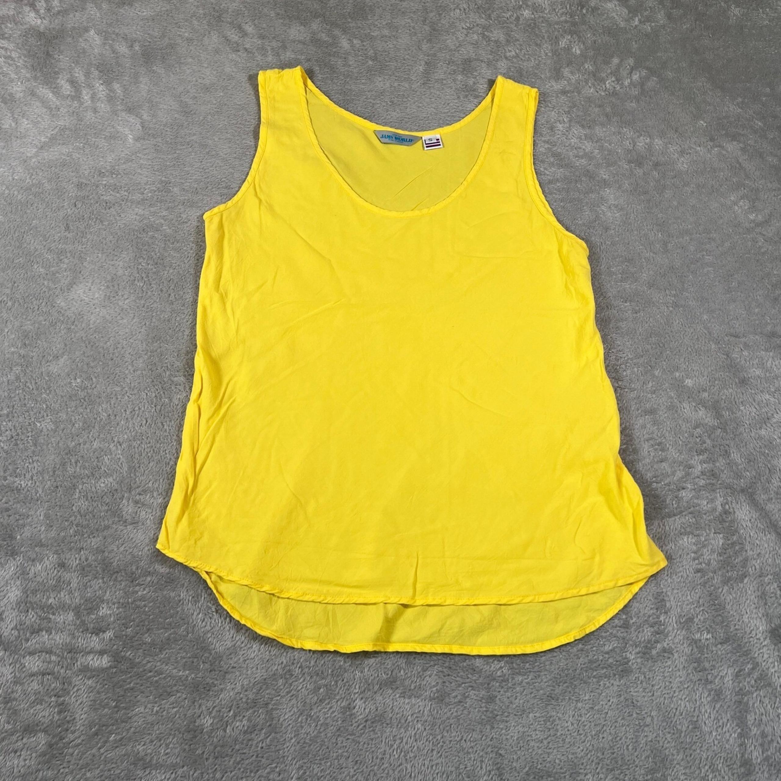 Jams World Tank Top Women's Small Yellow Sleeveless Casual Summer Top