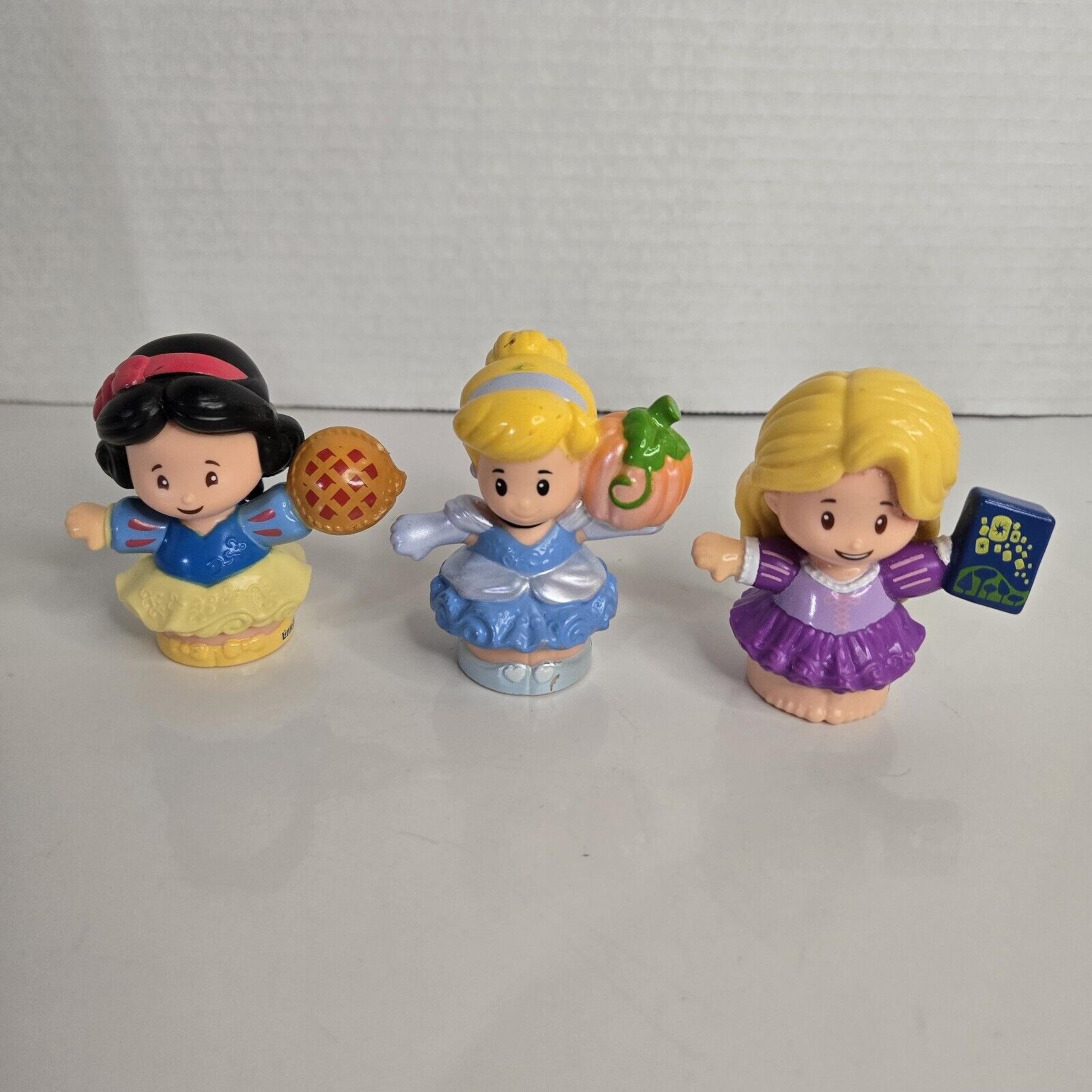Fisher Price Disney Little People Lot of 3 Snow White Rapunzel Cinderella Toys