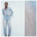 NWT. Zara Z1975 Pink Color Washed Effect Dyed Denim Jumpsuit. Size M.