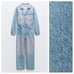NWT. Zara Z1975 Pink Color Washed Effect Dyed Denim Jumpsuit. Size M.