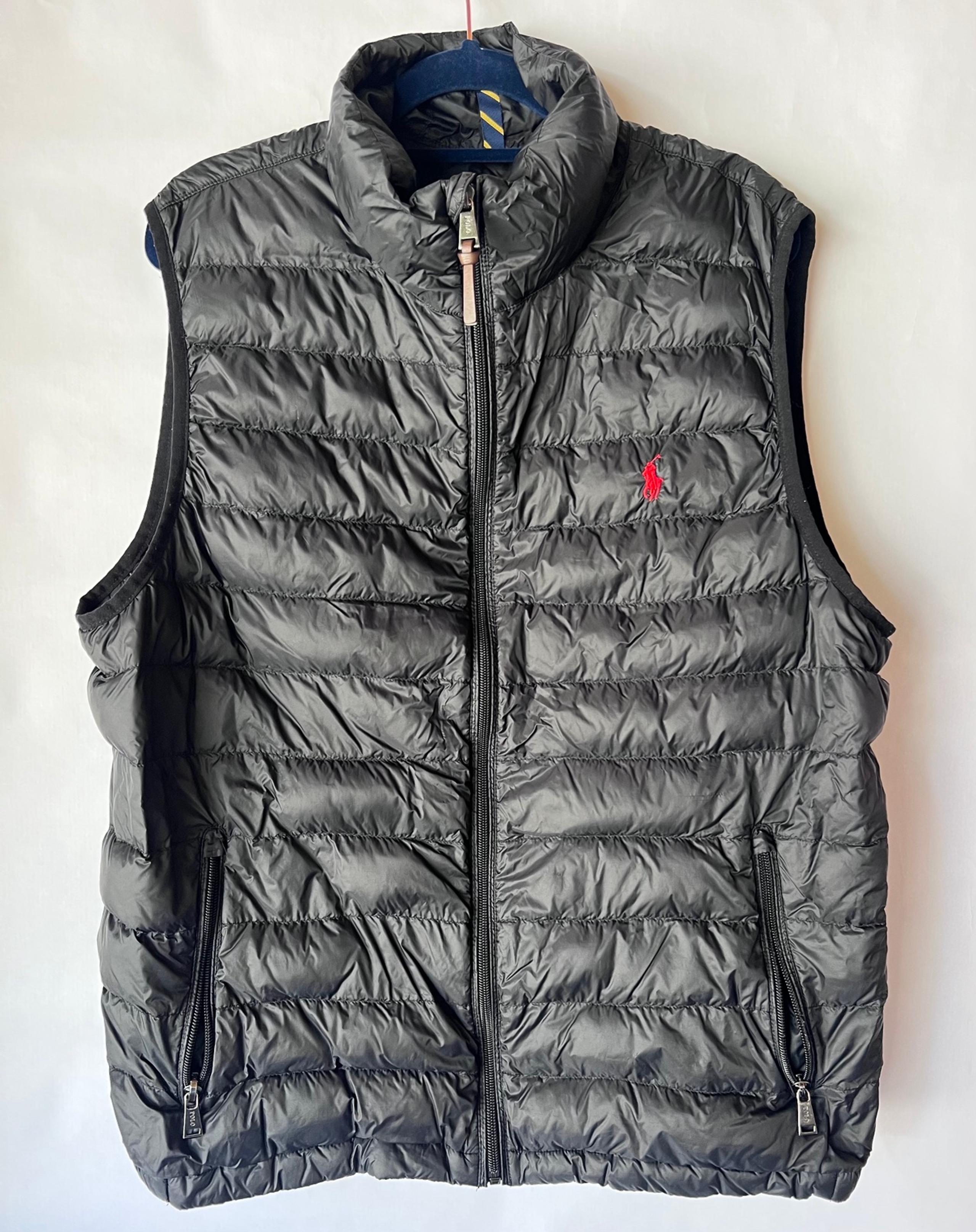 Polo Ralph Lauren Men's Black Down Full Zip Puffer Jacket Vest - Size L