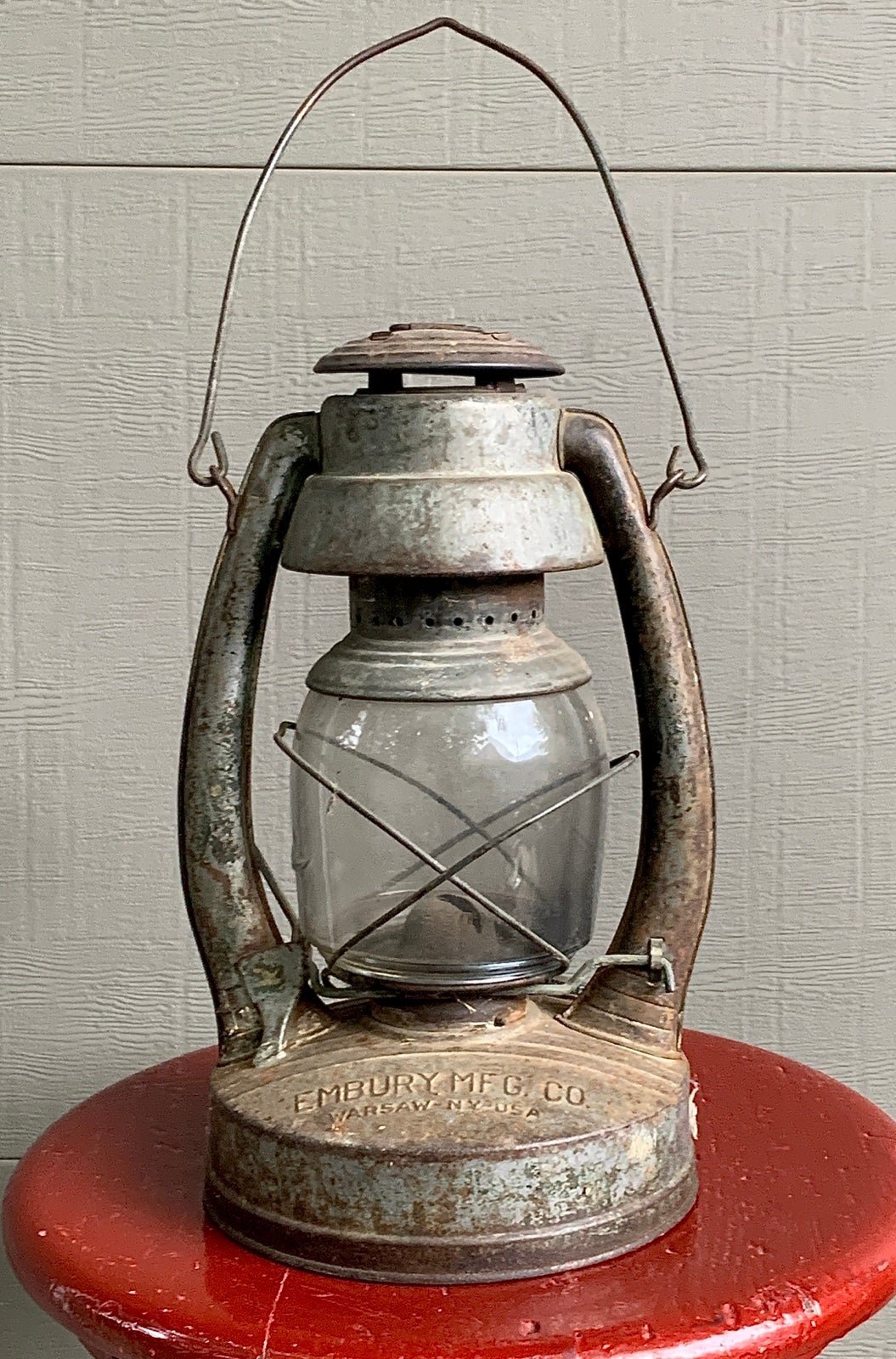 1940s Vintage EMBURY AIR PILOT No. 2 Steel Short Globe Kerosene Utility Lantern
