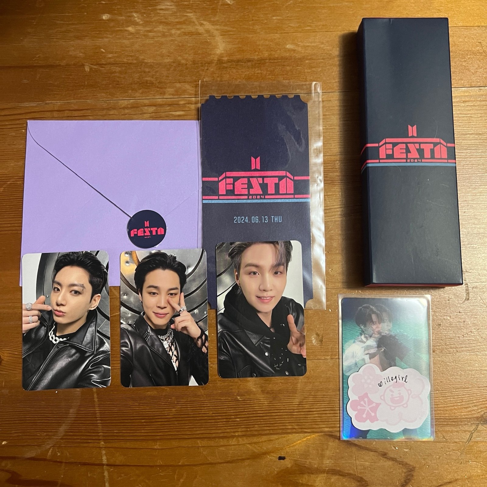 damage—festa 2024 set - jimin jungkook yoongi photocard set