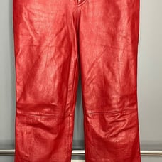 Vintage Nine West Red 100% Leather Pants Size 4