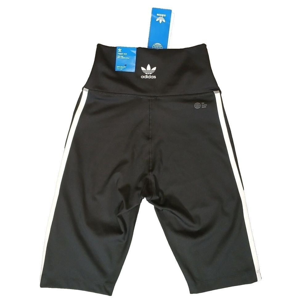 NEW adidas Originals Shorts Tights Womens size XS Classic 3 Stripes Black White