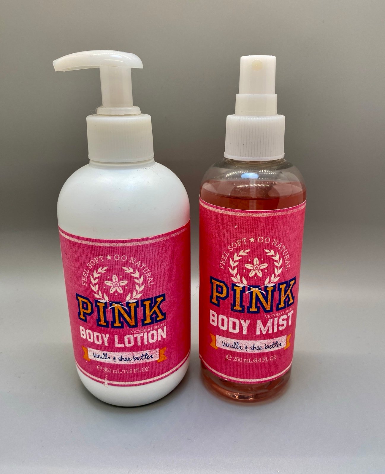 Victoria’s Secret Pink Lotion Body Mist Set Vanilla & Shea Butter RARE 80%