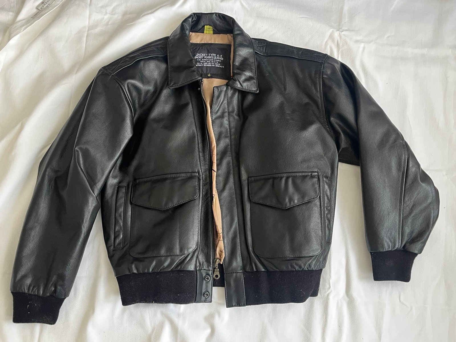 Leather Jacket Dark Brown US Airforce Army bomber jacket