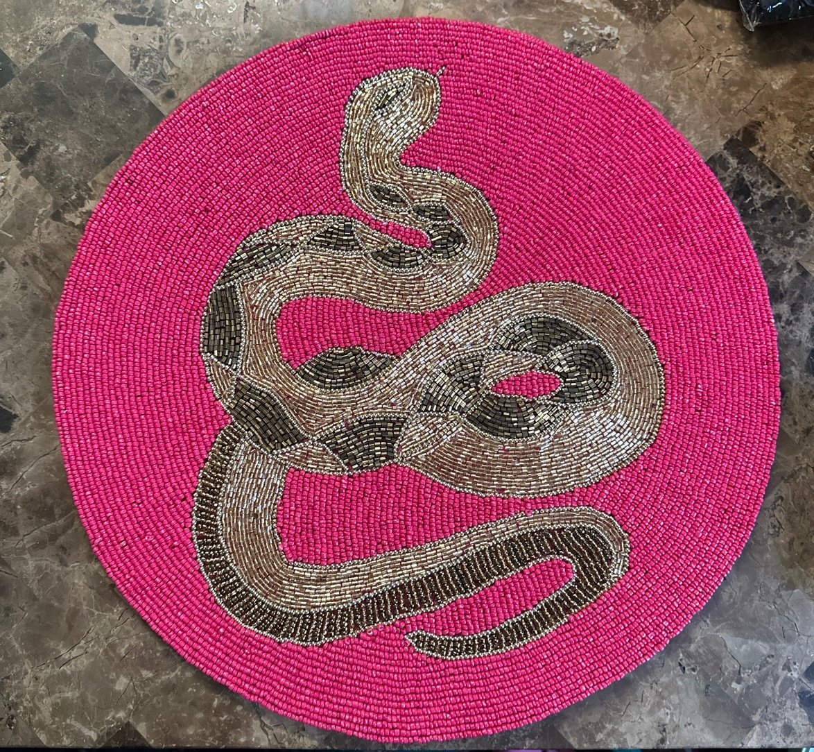 set of two beaded chargers