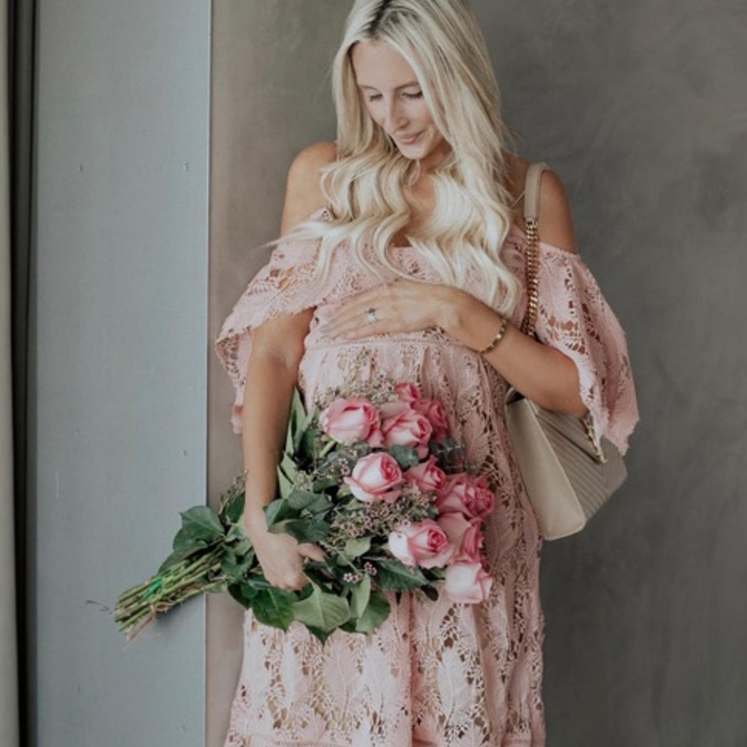 NWT Motherhood Maternity Lace Dress in
Blush Pink Medium