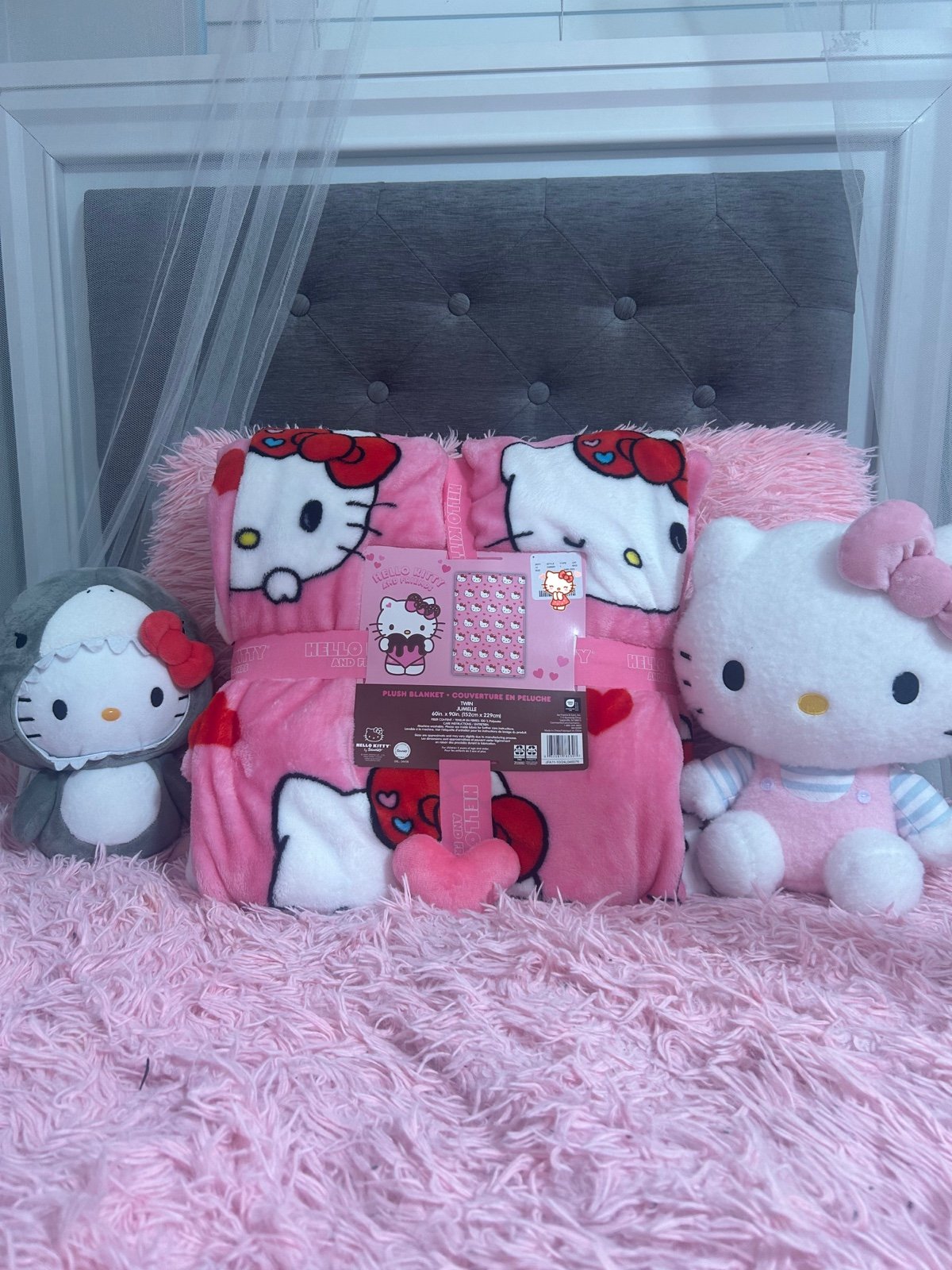 Hello Kitty pink valentines blanket
