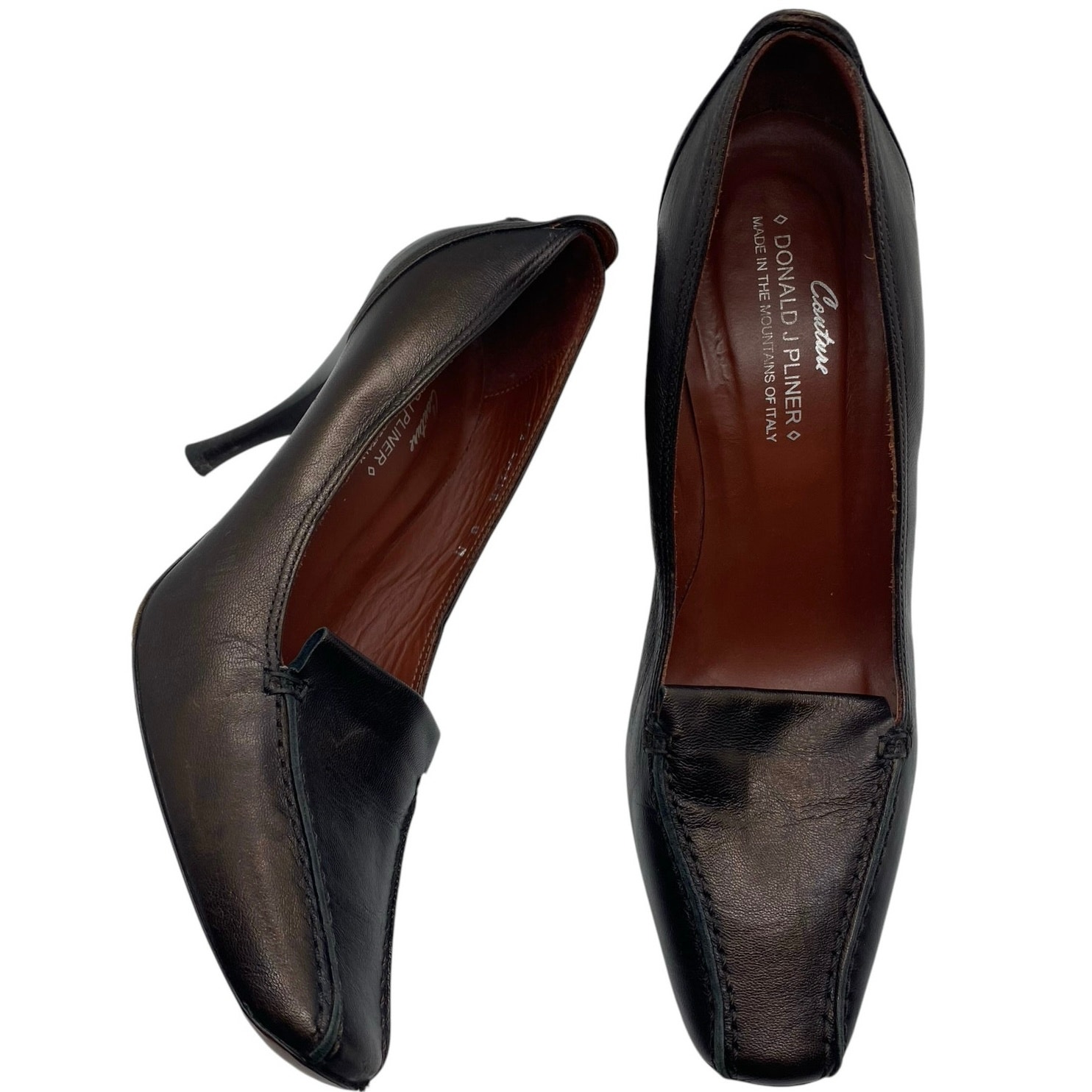 Donald J Pliner Couture Laser Leather Pumps in Brown size 8