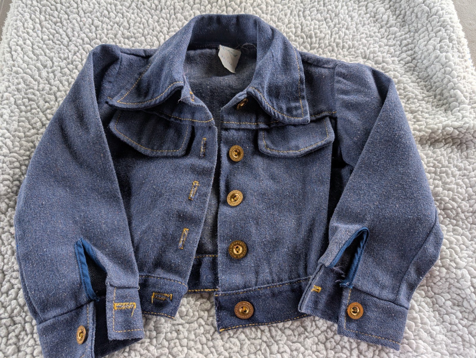 Vintage Jeff Richard Toddler Denim Jean Jacket - With Farm Scene On Back