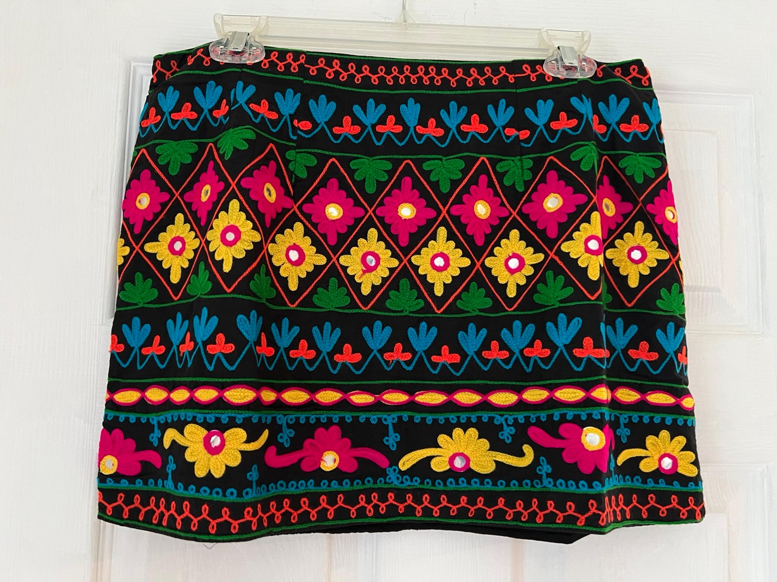 Mini Skirt- Colorful with  embroidery