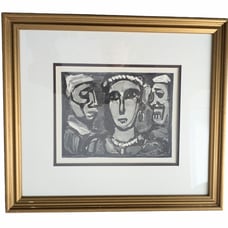 Georges Rouault Les Visages Figurative Portrait Antique Lithograph 1932 Rare