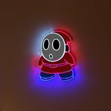 Mario Brothers Sign, Nintendo lamp, edge Lit LED, Shy Guy fan art