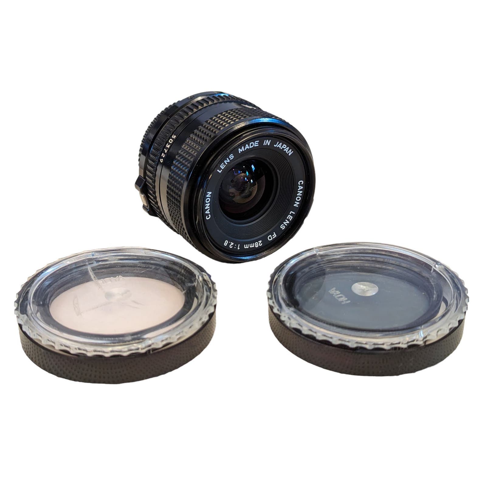 CANON FD 28mm f/2.8 Manual Focus Lens and two Hoya Filters