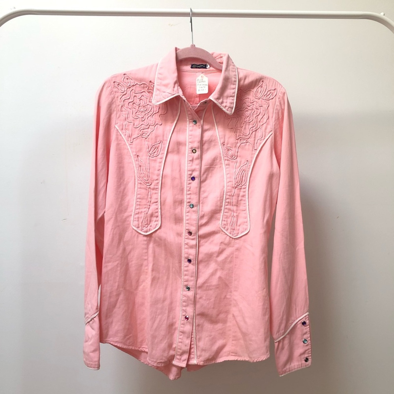 Blue Tattoo | Pink Skull Long Sleeve Button Down