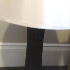 A woven wood style long lamp