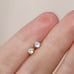 14K White Gold Moonstone (June) 3mm Stud Earrings, NWT