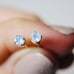 14K White Gold Moonstone (June) 3mm Stud Earrings, NWT