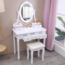 10 Led Mirror Vanity Makeup Dressing Table Vanity Set Woman Bedroom Dresser Desk