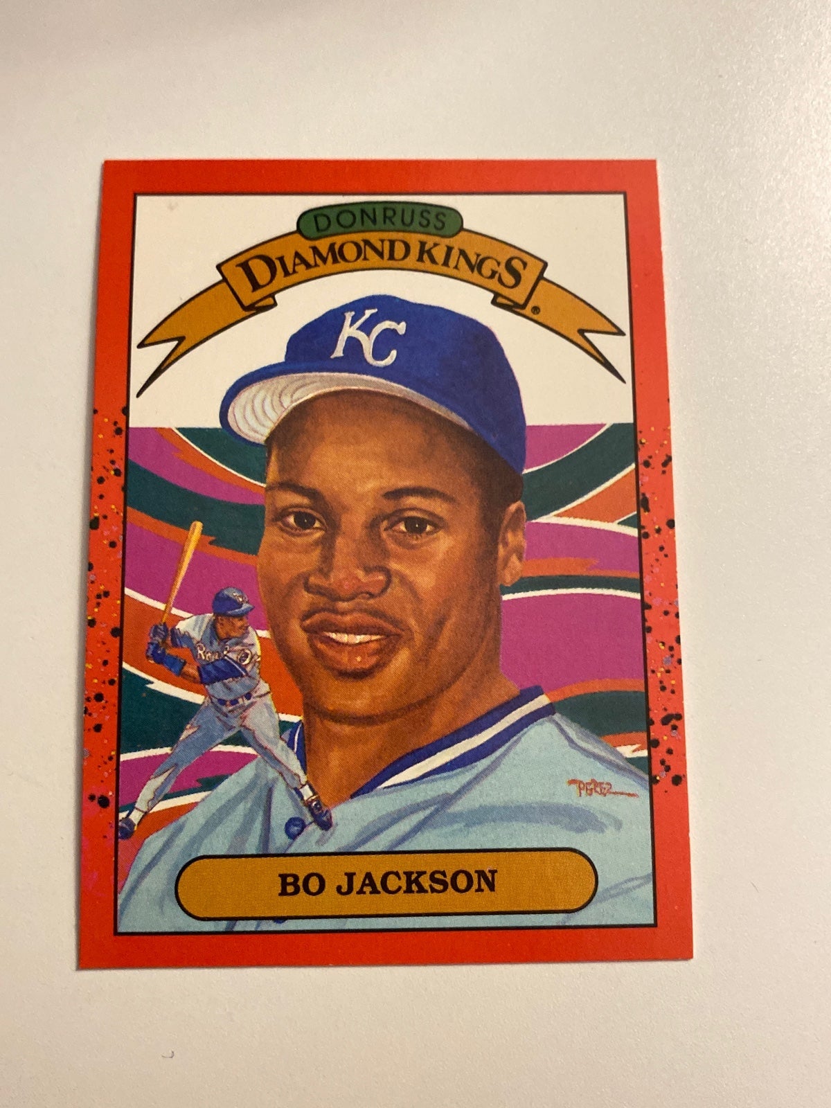 1990 Donruss Bo Jackson Diamond Kings Error White Spot on Lip