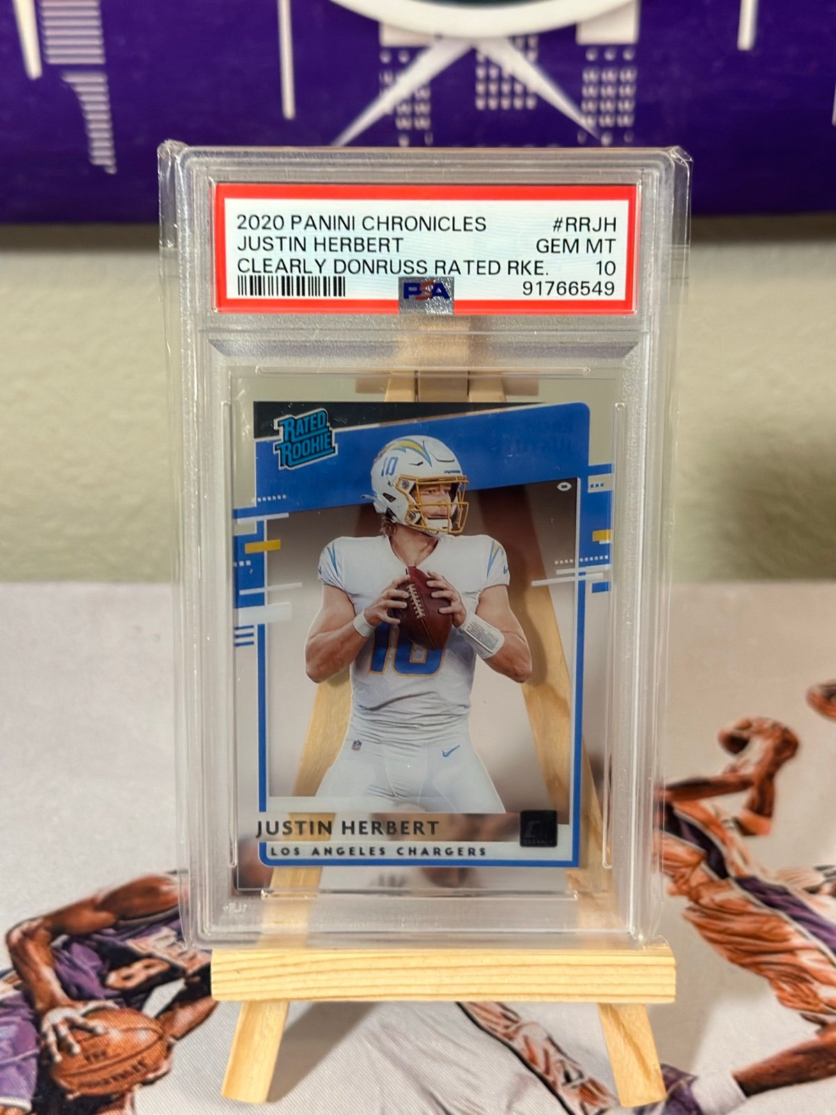 2020 panini chronicles Donruss clearly football Justin Herbert PSA 10 RC