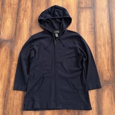 Lauren Ralph Lauren Silk Hoodie Sweatshirt Women’s Large Full Zip Black