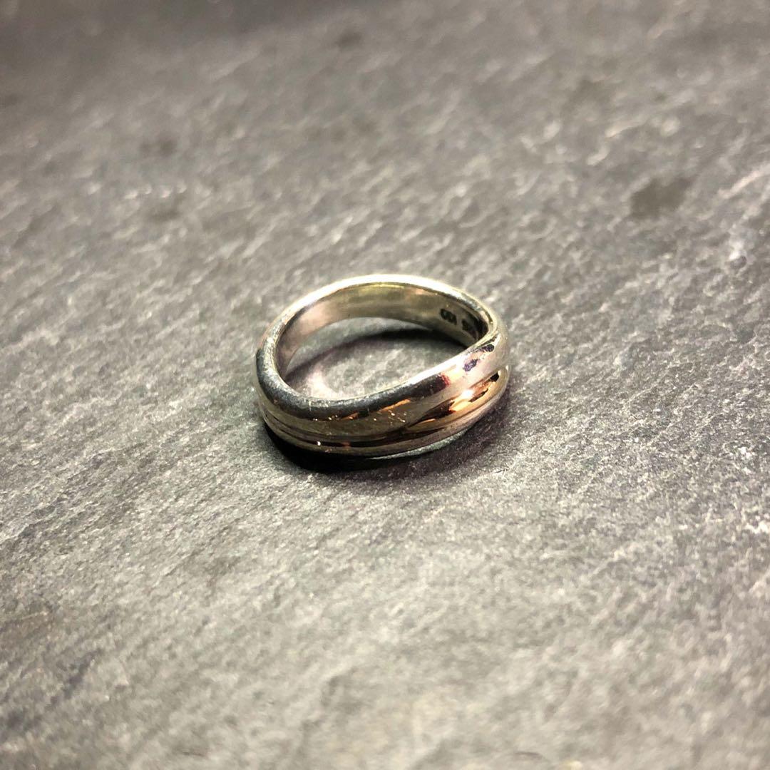 ディズニープリンセスのベビーグッズも大集合 Gold Vintage × Rings K10 925 Ring Wave Silver アクセサリー