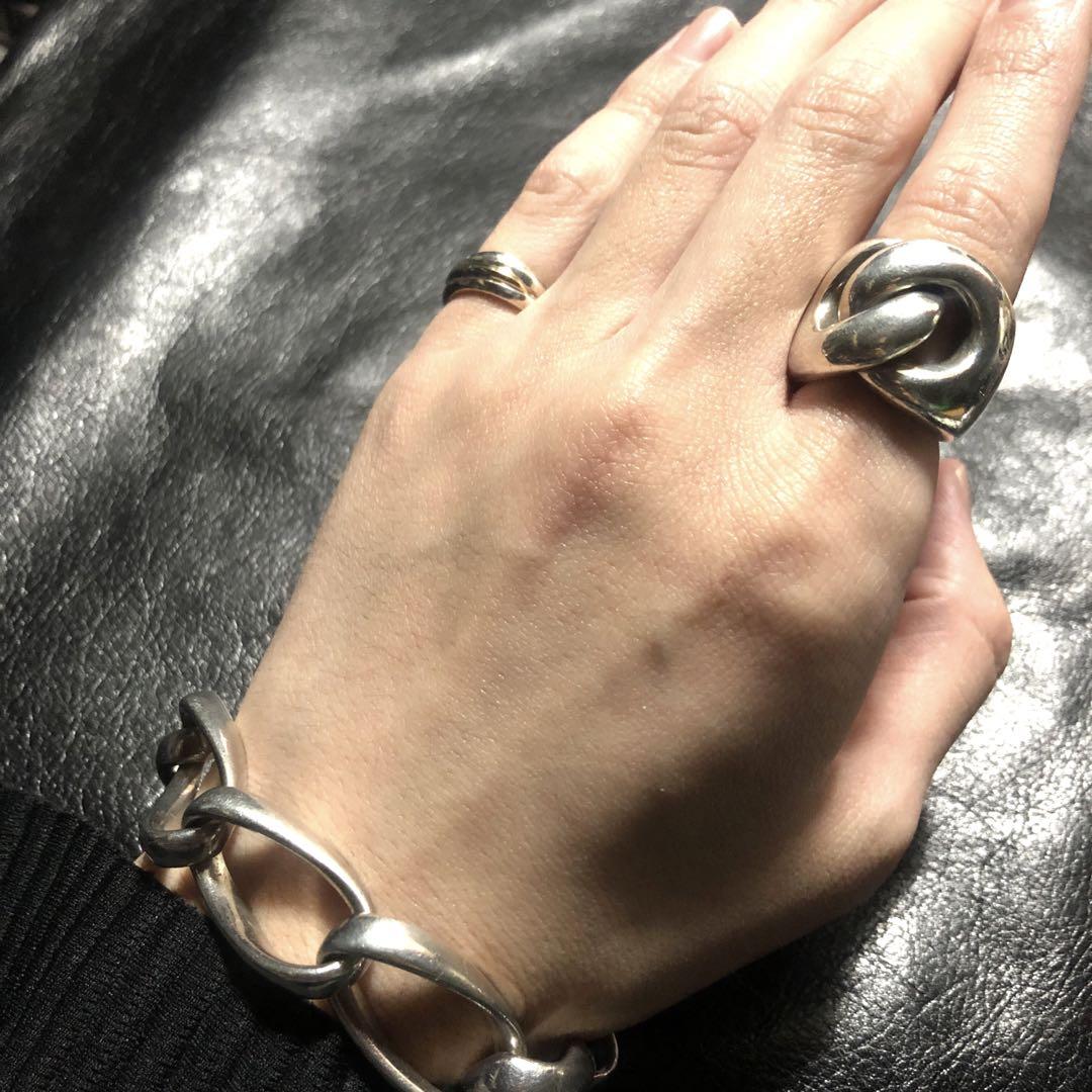 Vintage Gold × Silver Wave Ring 925 K10 Rings