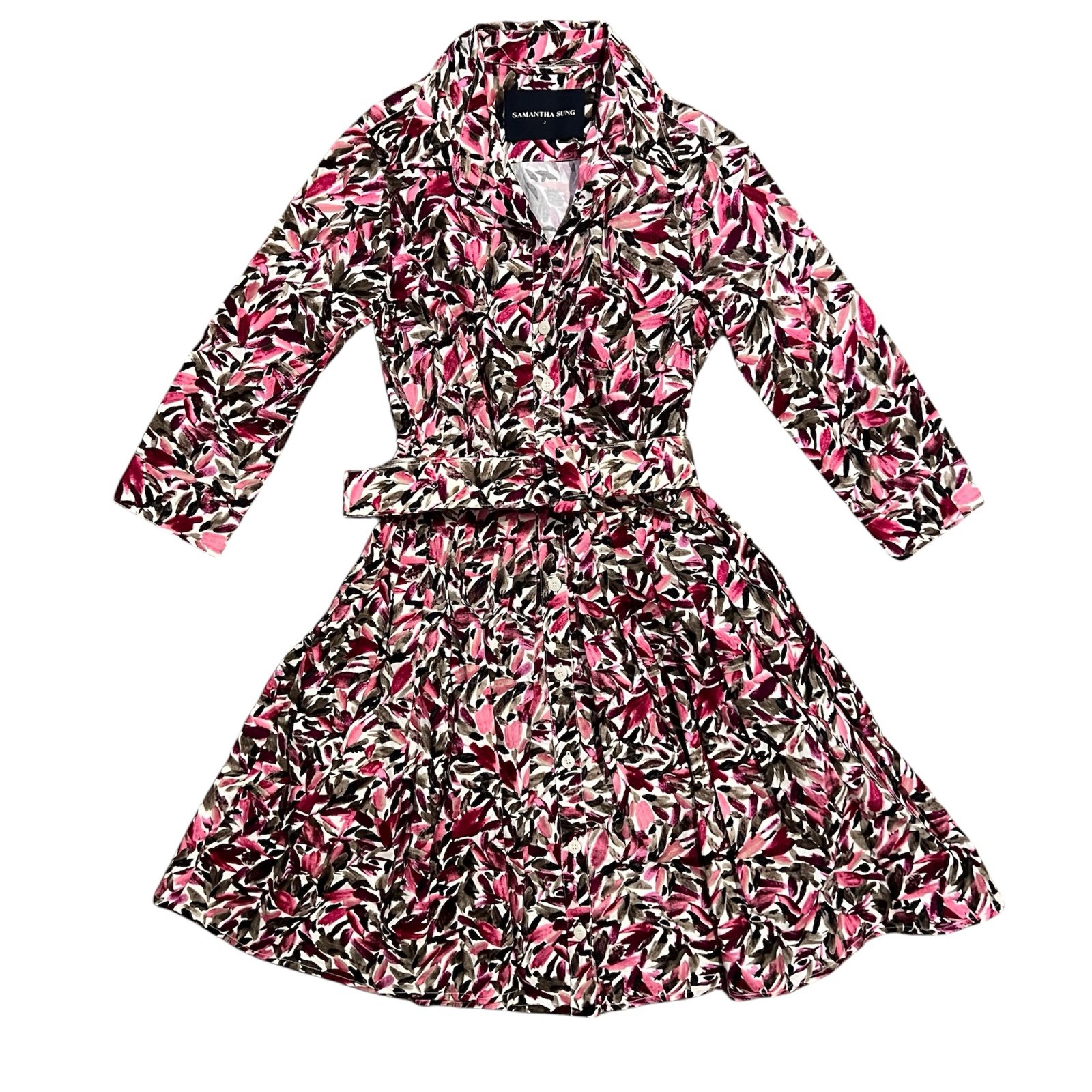 Samantha Sung belted dress with sash size 2
