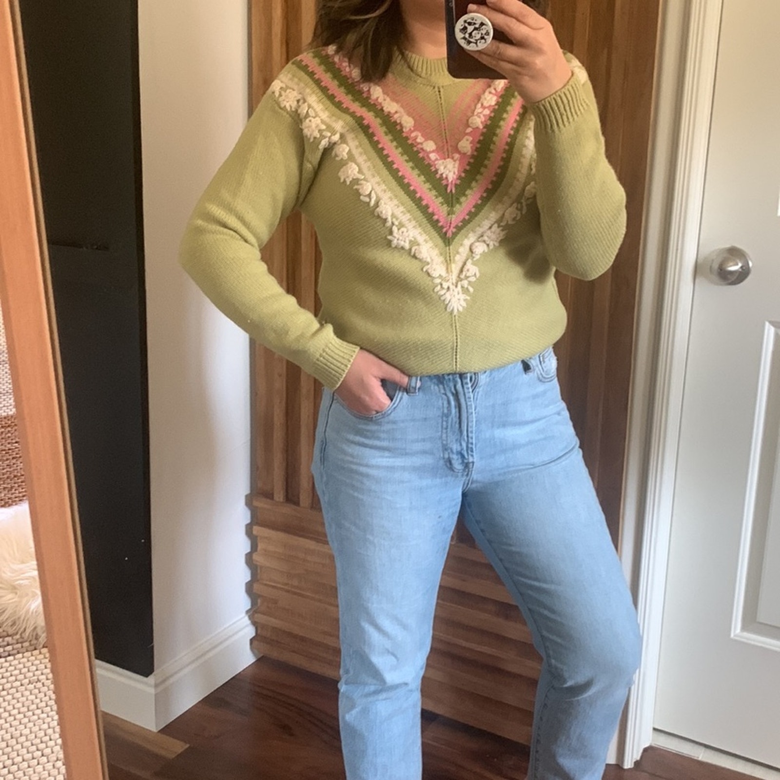 Vintage Mock neck 100% wool pullover Sweater. Size S
