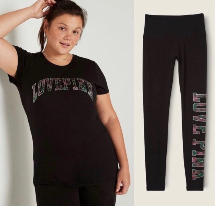 PINK Victoria Secret Tshirt Legging T-shirt Set Large. New With Tags