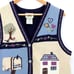 Vintage Northern Reflections Knit Vest Womens Navy Blue Embroidered Size M