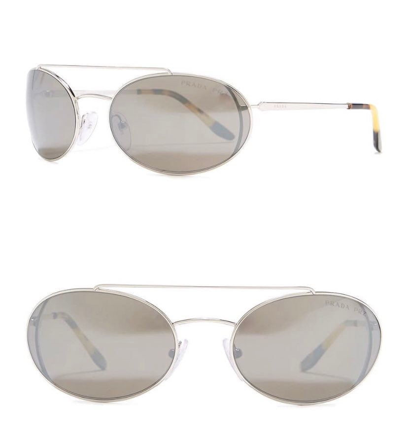 prada 61mm oval sunglasses