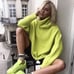 New Zara Oversized Turtleneck Sweater Neon Green Size S. BLOGGERS FAV