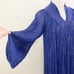 Vintage Navy Metallic Silver Long Sleeve Flowy Midi Dress w Tie Dye Accent Sz S