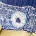 Vintage Navy Metallic Silver Long Sleeve Flowy Midi Dress w Tie Dye Accent Sz S