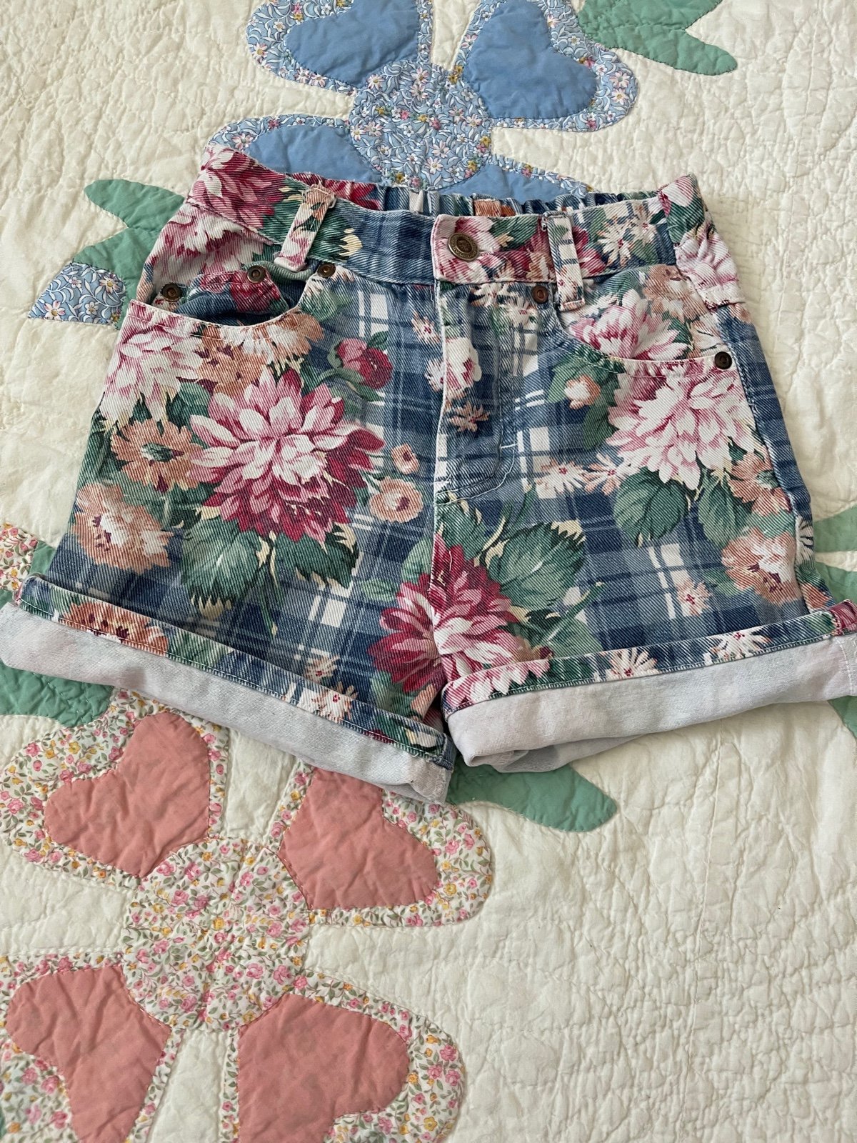 Vintage floral denim girl shorts Michael G