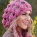 Slouch crochet Beanie hat black or pink