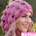 Slouch crochet Beanie hat black or pink