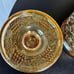 Vintage Fenton Gold Iridescent Tabacco Jar - New Autman Gold Grape Design