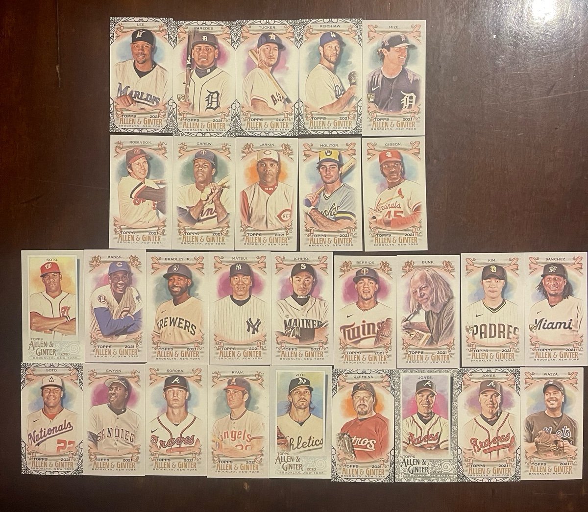 2021 ALLEN AND GINTER TOPPS MINI RARE CARD COLLECTION plus full size card lot