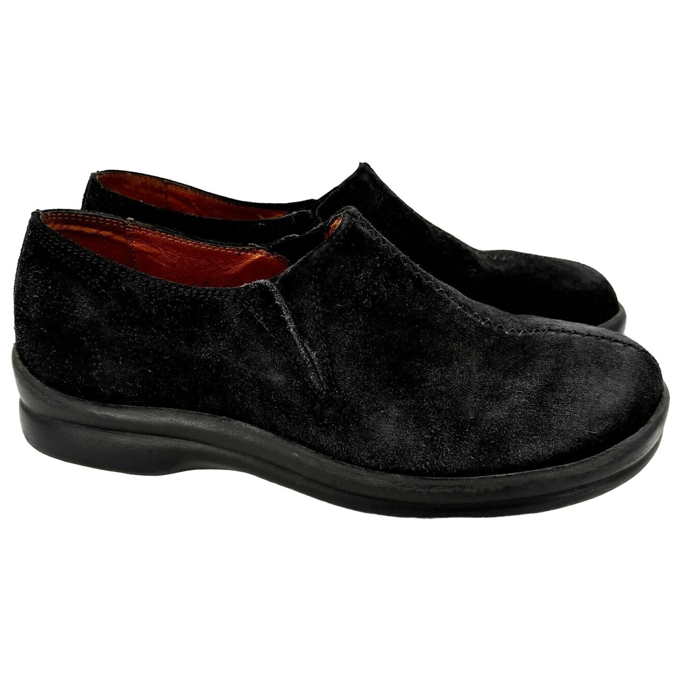 Birkenstock Footprints Clog EU 38 Black Suede Leather Slip On Comfort Shoes