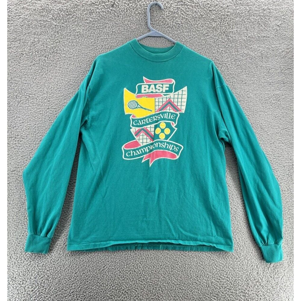 VTG Hanes Beefy-T L/S Single Stitch BASF Cartersville Championship Shirt XL USA