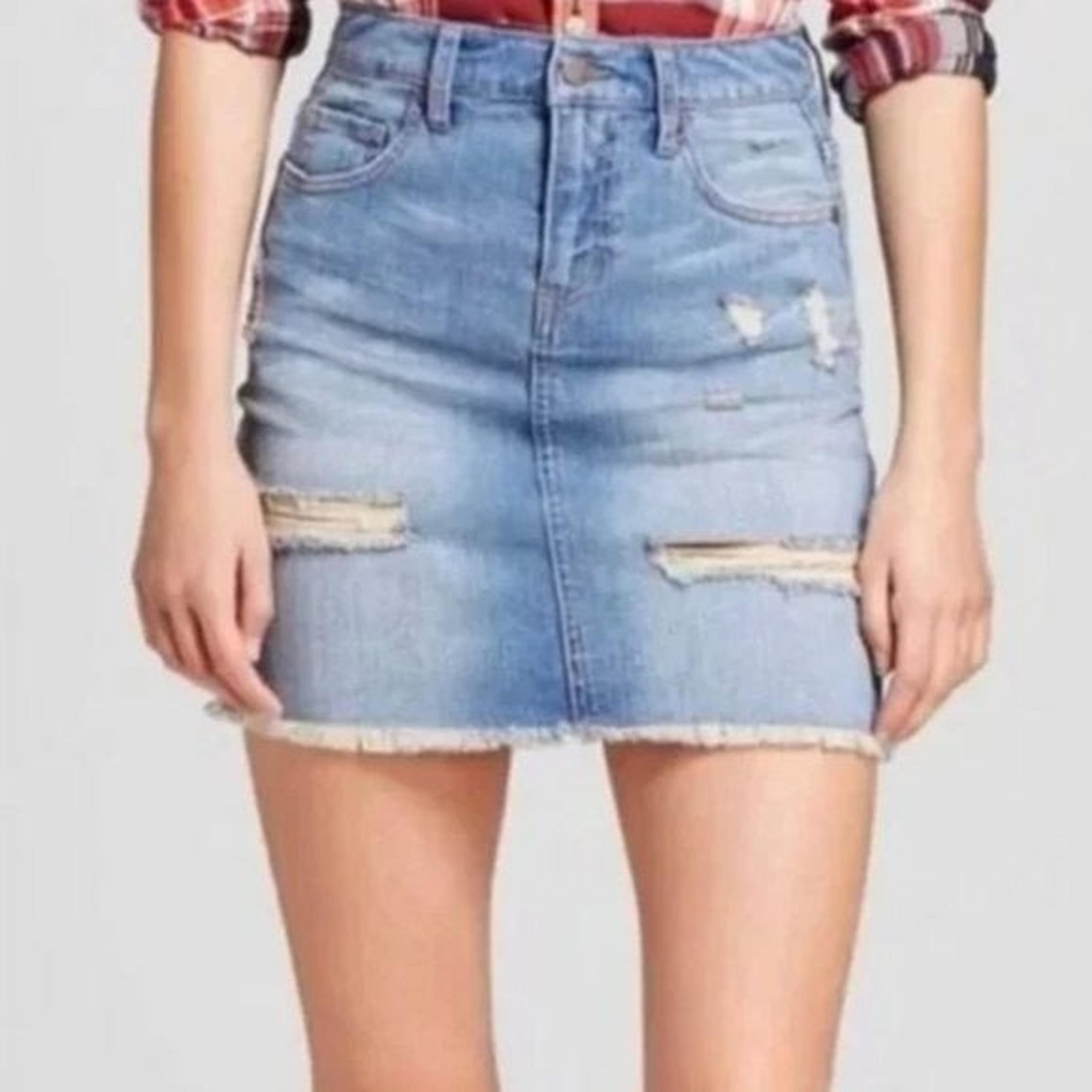 Mossimo Supply Co. Mini Cut Off Denim Skirt